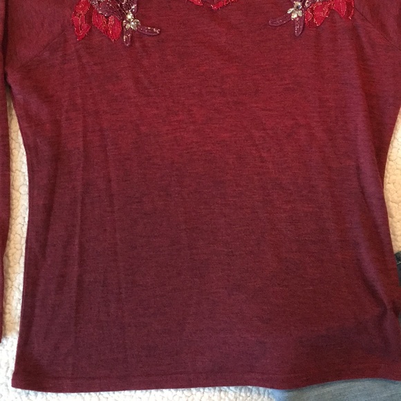 Miss Me burgundy/red ombré knit top - Picture 4 of 8